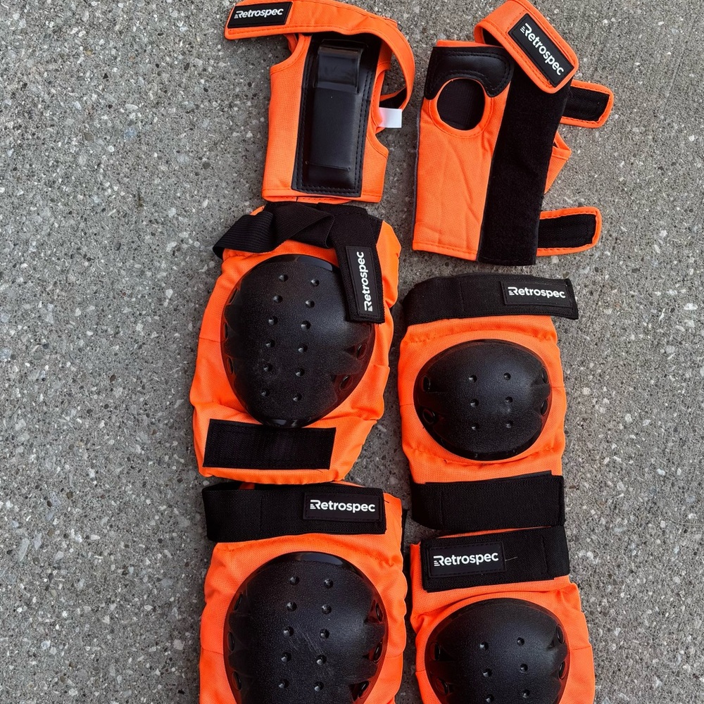 Orange and Black Protective Gear Set Youth ages 10-14